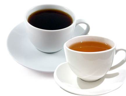 Both tea and coffee contain caffeine that has bad effect on the development of fetus.