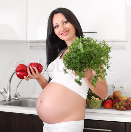 Description: Pregnant women should eat green vegetables in daily meals.