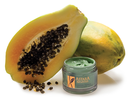 Papaya helps to exfoliate dead skin cells.
