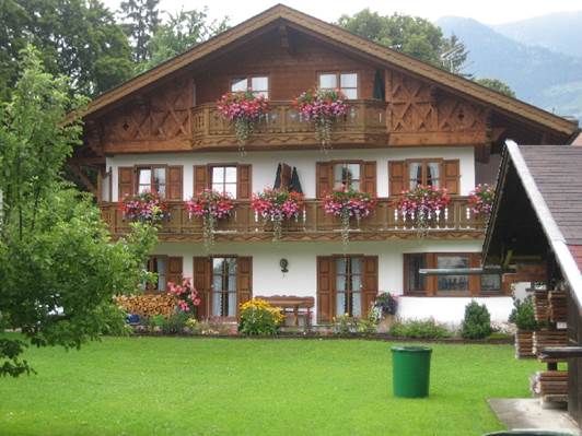 The Bavarian style is so charming and of course those flower boxes are to die for