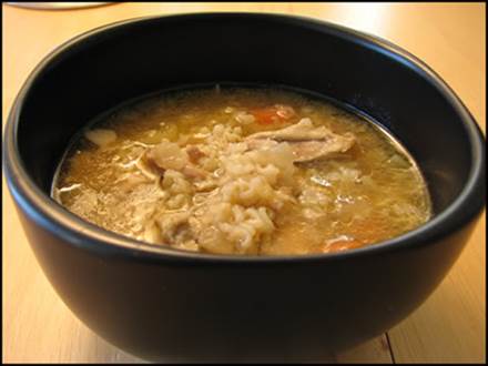 Soup of chicken and ordinary rice