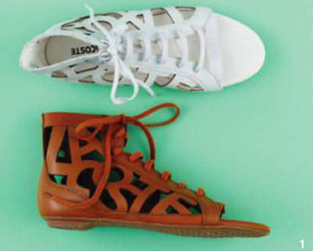 Description: 1. Sandals, $169.95 each, by Lacoste.