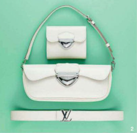 Description: 2. From top: Wallet, $885, bag, $1,130, and belt, $515, all by Louis Vuitton.