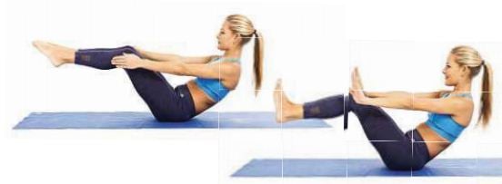 Boat pose with rotating wrists and ankles