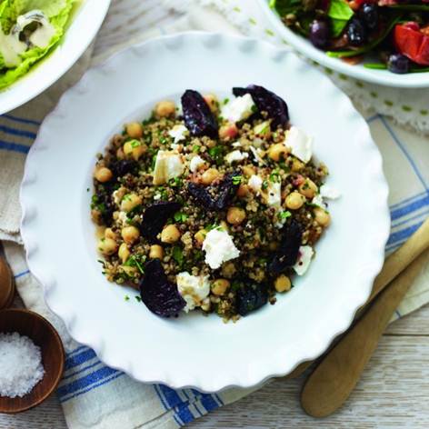 Description: Beetroot, quinoa and chickpea salad