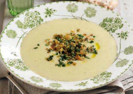 Description: Cauliflower and leek soup with gremolata