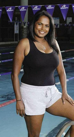 Description: Sharlene Packree rediscovered swimming – and lost 25kg in the process