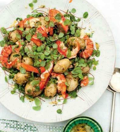 Description: Lobster, new potato and pea salad