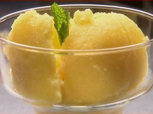Mango Sorbet Infused With Rose Water