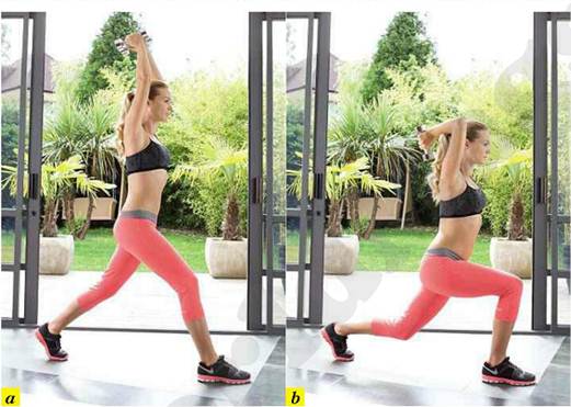Description: Lunge with tricep extension