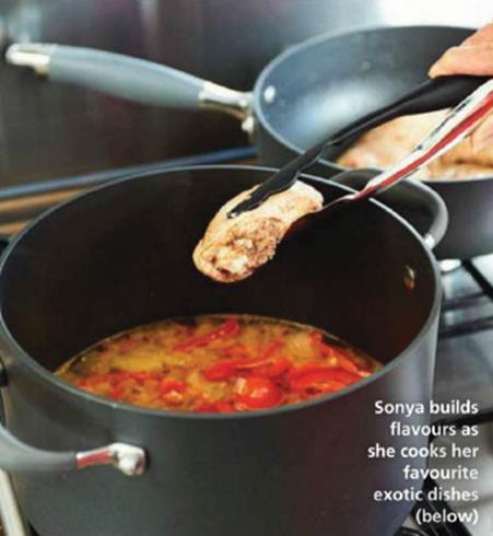 Description: Sonya builds flabours as she cooks her favourite exotic dishes