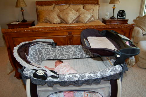 Description: try laying your babe sown in his bassinet 