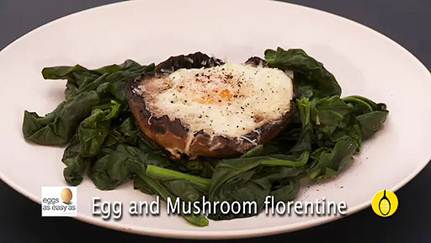 Description: Egg & mushroom Florentine 