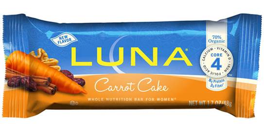Luna bar in carrot cake