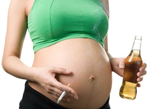 You should stop smoking  and drinking when pregnant.