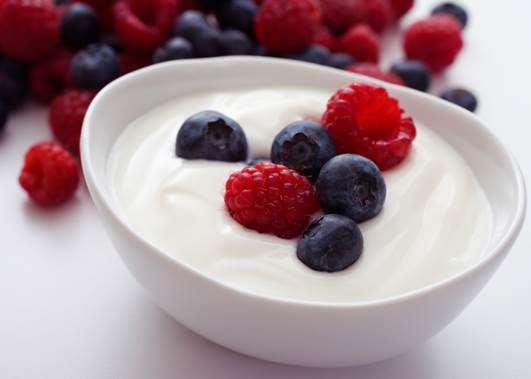 Yogurt is a source of calcium and vitamin A that are good for skin and hair.
