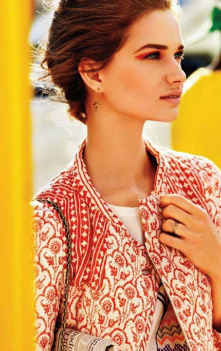 Description: Jacket Isabel Marant; T-shirt Missoni; bag (just seen) Chanel; earrings alexmonroe.com; ring Jordan Askill