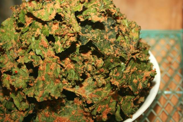 Spicy kale chips