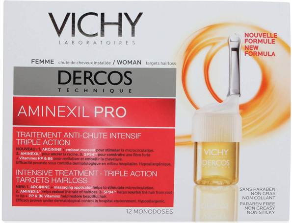 Description: Vichy Dercos Aminexil Pro Intensive Treatment, $37.5 for 12 single doses