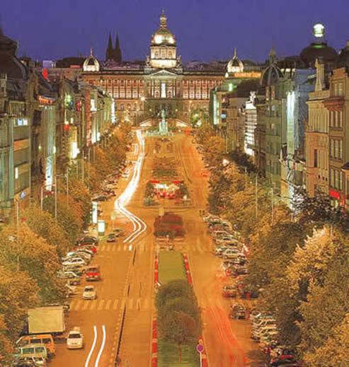 Description: Leading up to the imposing National Museum is Wenceslav Square, a wide avenue where Czechs famously rattled their keys in victory at the culmination of the Velvet Revolution in 1989. 