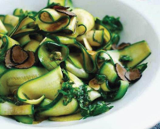 Description: Courgettes with truffle and mint dressing