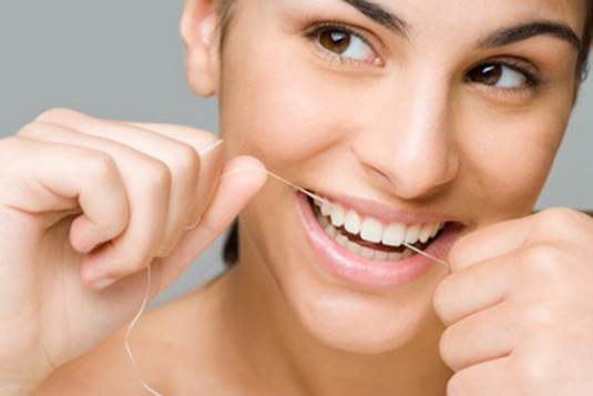 Floss will help you make spaces between teeth clean smoothly.