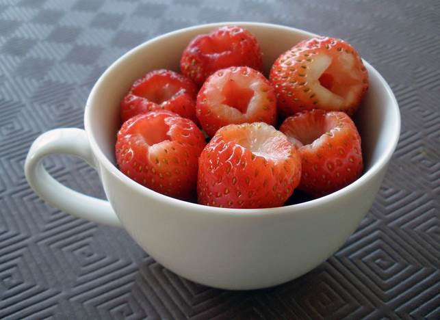 Description: Hulled strawberries