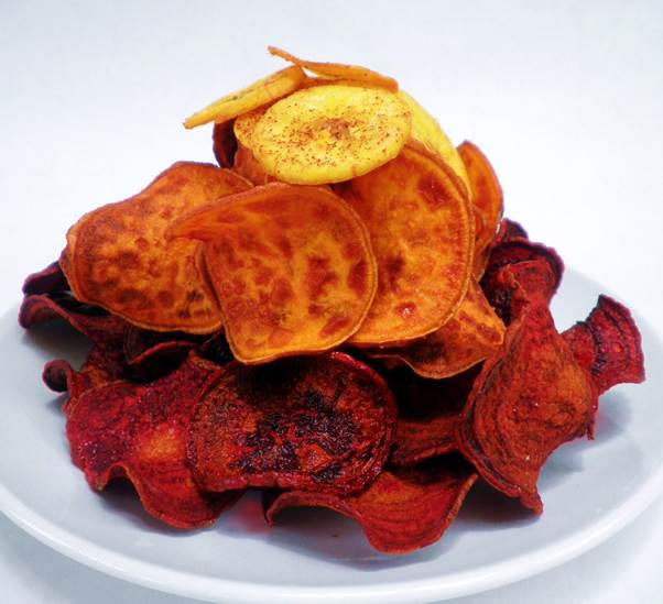 Description: Sweet potato and beetroot chips