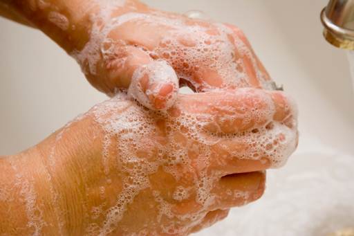 Description: Instruct parents to wash their hands.