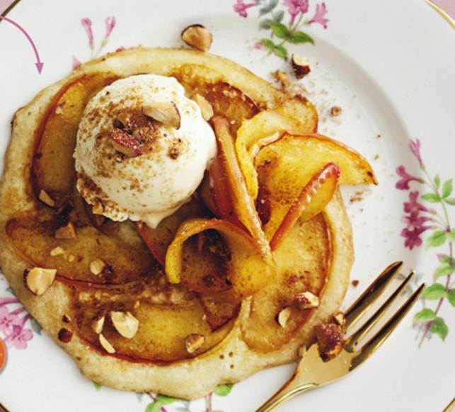 Apple Pancakes With Crunchy Almond Crumble