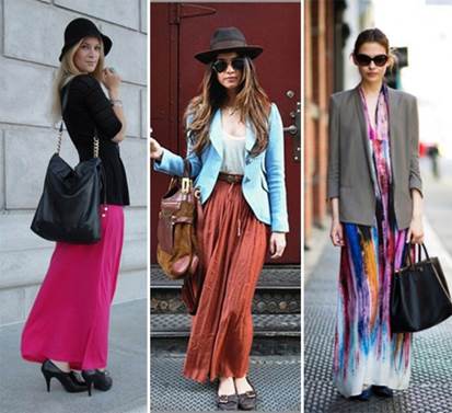A generous maxi and elegant blazer create stylish beauty.