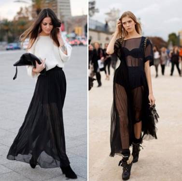 Transparent dress always appeal girls who like rebellion.